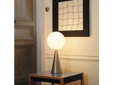 Table lamp Bilia in glass and metal by Fontana Arte