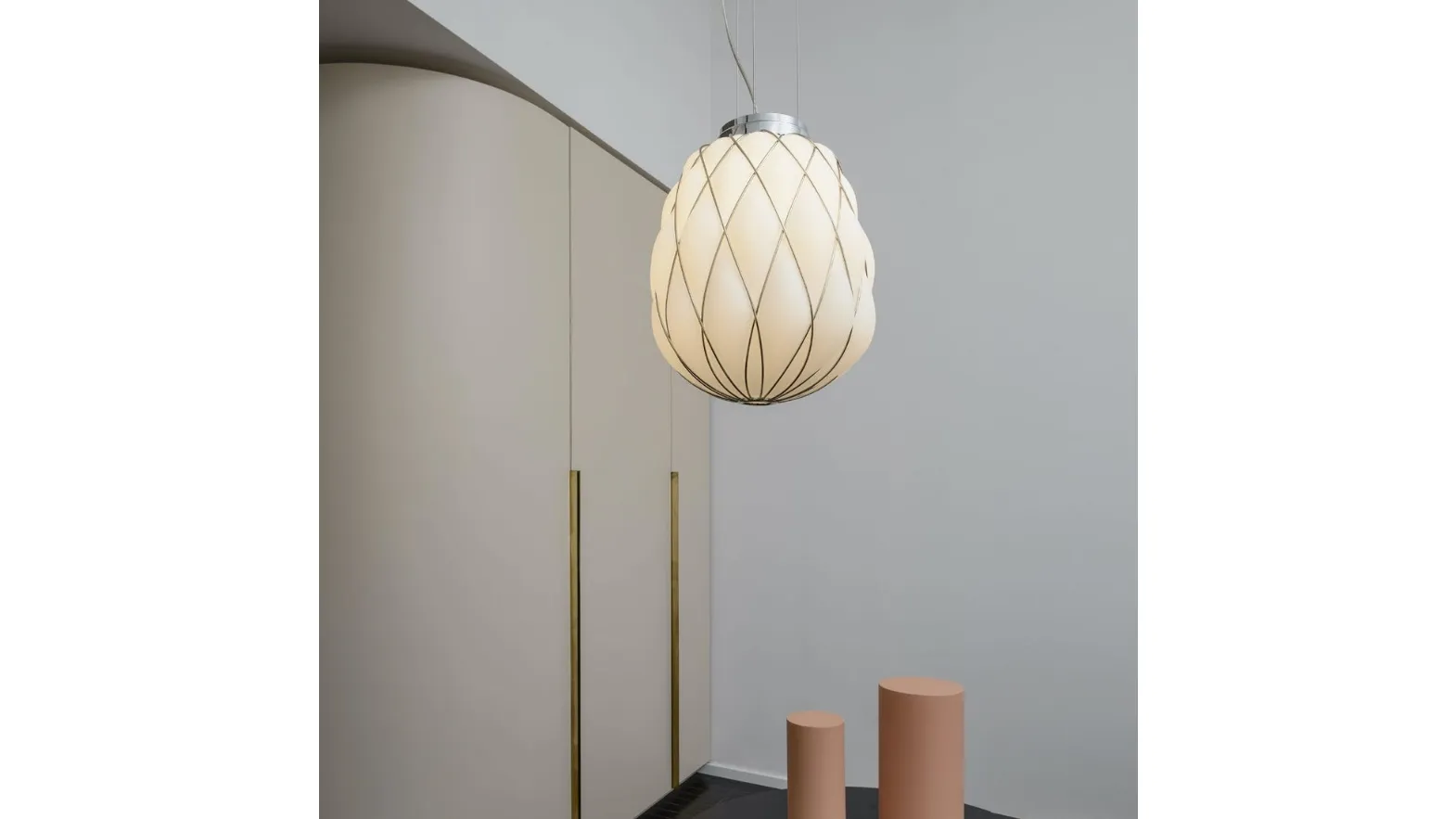 Pinecone blown glass suspension lamp by Fontana Arte