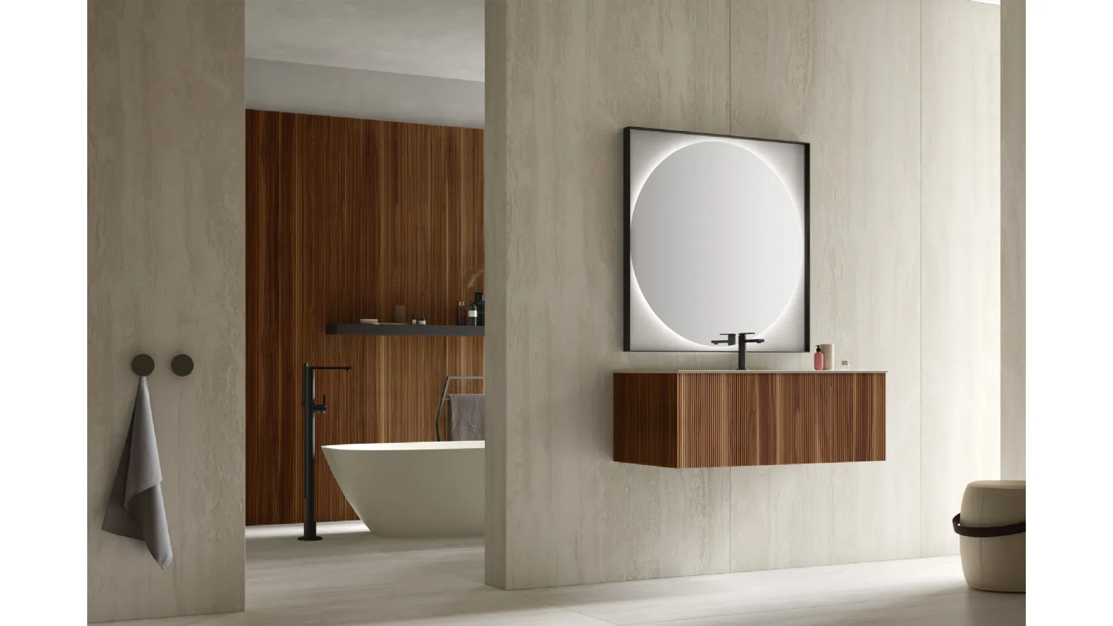 Suspended bathroom cabinet Wind 02 by Arcom