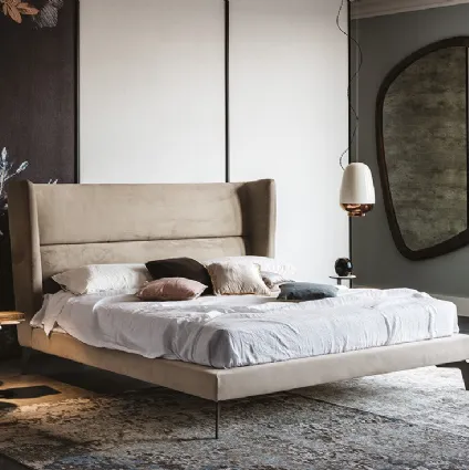 Double bed with Ludovic headboard by Cattelan Italia.