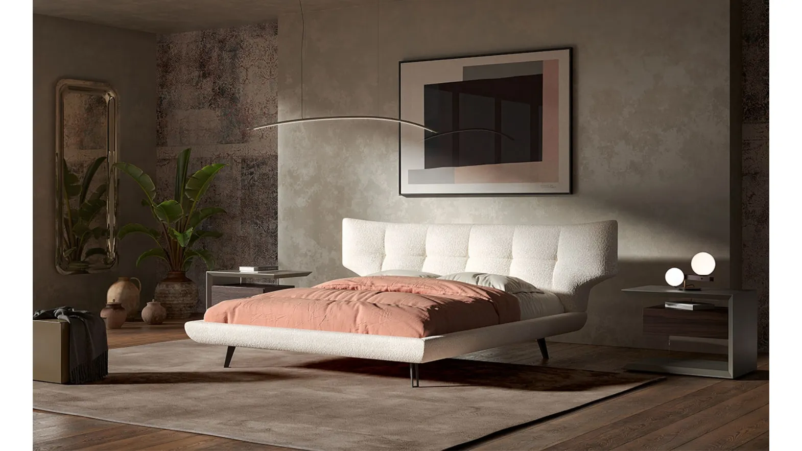 Upholstered fabric bed Thomas by Cattelan Italia.