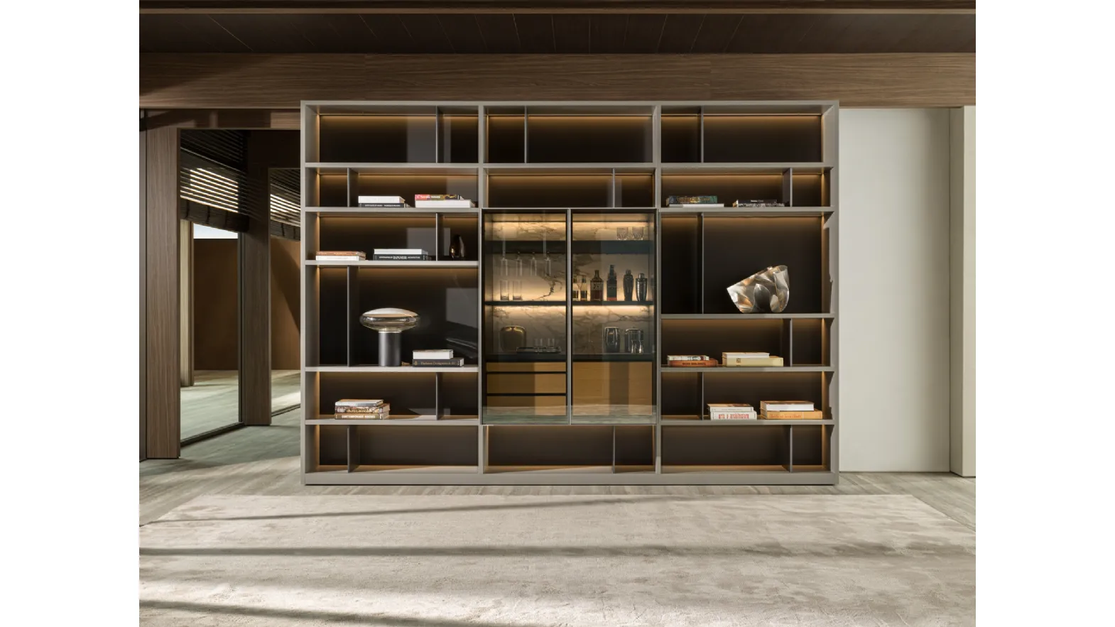 Bookstore 505 UP SYSTEM with Mobile Bar 08 by Molteni & C