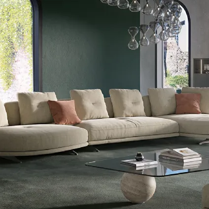 Sofa with peninsula Douglas by Cattelan Italia