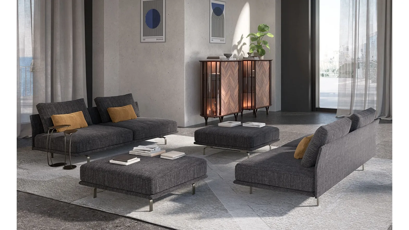 Hayden linear sofa by Cattelan Italia