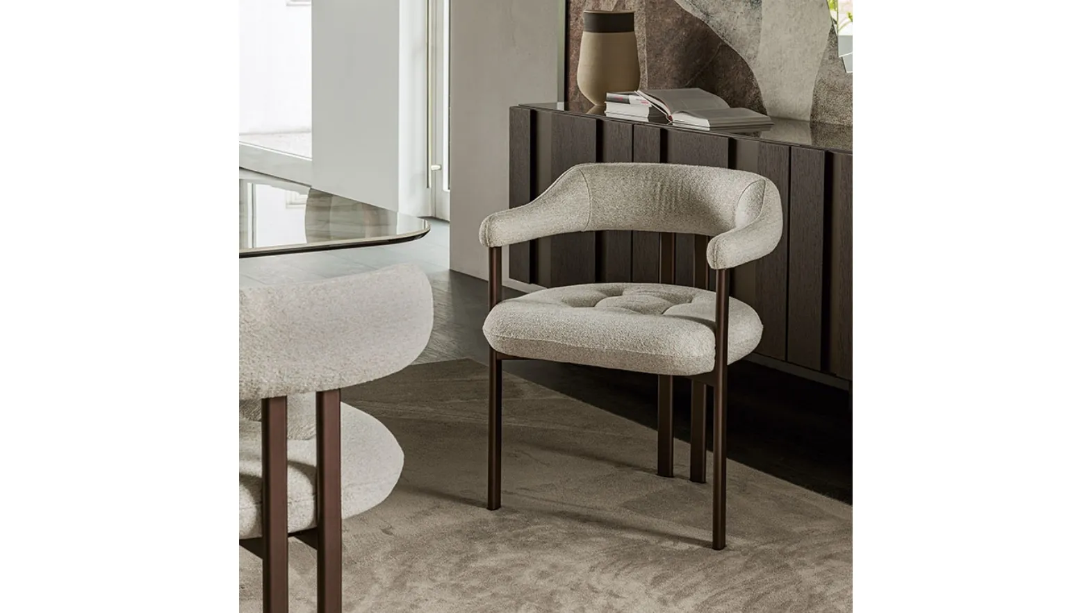 Greta chair with padded fabric by Cattelan Italia.