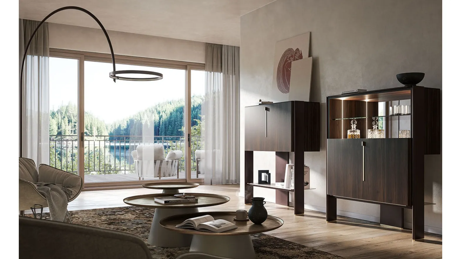 Wooden design sideboard Cremona by Cattelan Italia.