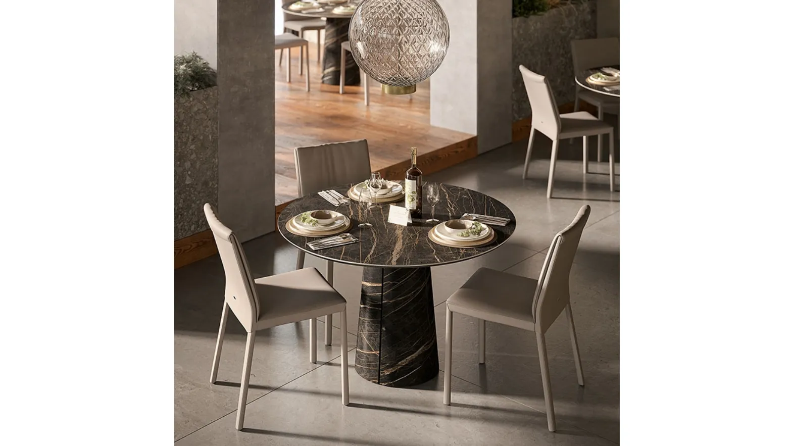 Round table Cuba Keramik Bistrot by Cattelan Italia.