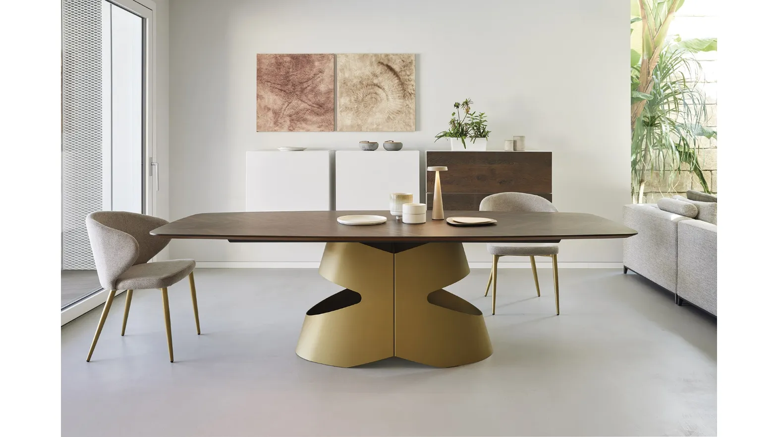 Mirò T57 Antique Gold Table by Friulsedie