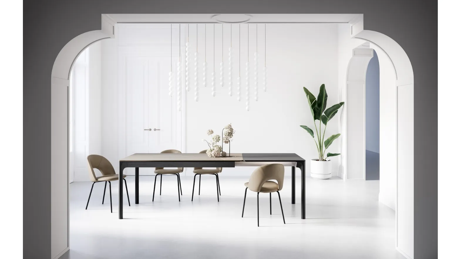 Extendable Oscar table in Arredo3 stoneware