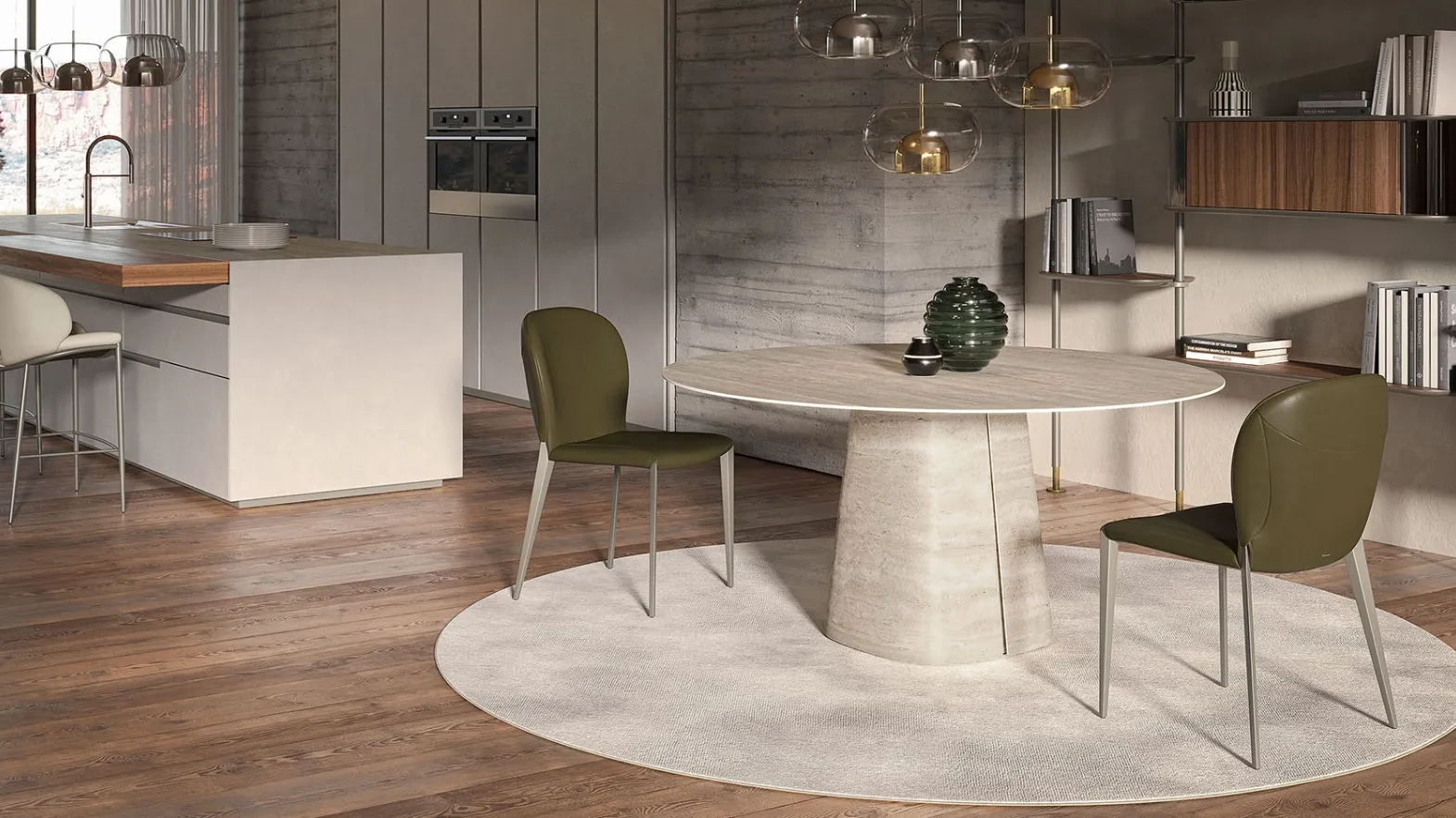 Round ceramic Rado Table by Cattelan Italia.