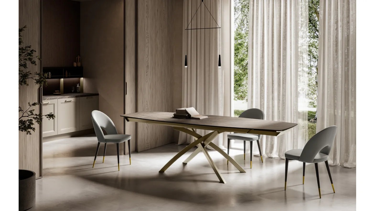 Extensible Toledo table in Arredo3 gres.