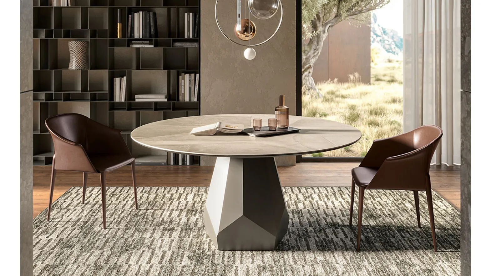 Round table Zermatt Keramik by Cattelan Italia