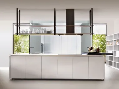 Kitchen Design with White laminated island HiLine 6 by Molteni & C