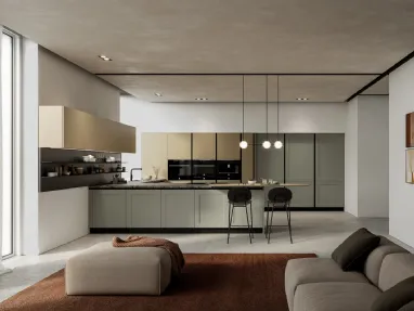 Modern kitchen with Meg 03 peninsula by Arredo3.