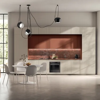 Cucina Moderna Colony laccato opaco Sabbia di Scavolini